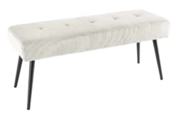 Design Sitzbank BOUTIQUE 100cm beige Cord schwarze Metallbeine Polsterbank