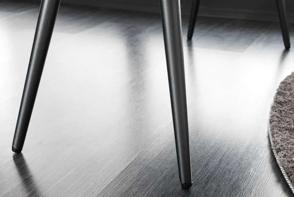 Design Sitzbank BOUTIQUE 100cm beige Cord schwarze Metallbeine Polsterbank
