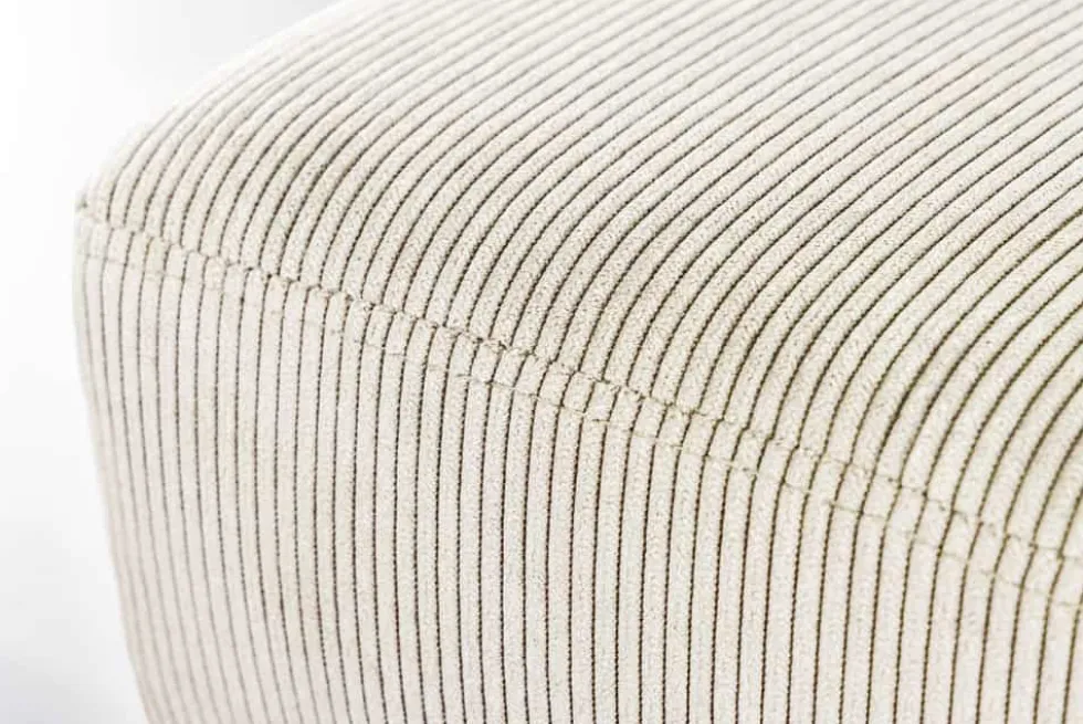 Design Sitzbank BOUTIQUE 100cm beige Cord schwarze Metallbeine Polsterbank