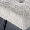 Design Sitzbank BOUTIQUE 100cm champagner greige Bouclé schwarze Metallbeine Polsterbank