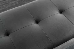 Design Sitzbank BOUTIQUE 100cm dunkelgrau Samt schwarze Metallbeine