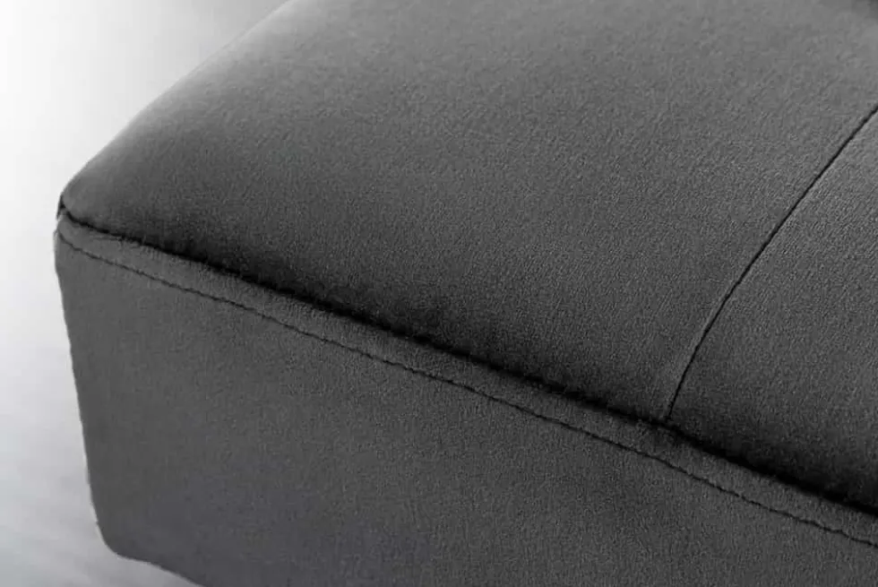 Design Sitzbank BOUTIQUE 100cm dunkelgrau Samt schwarze Metallbeine