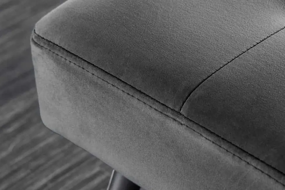 Design Sitzbank BOUTIQUE 100cm dunkelgrau Samt schwarze Metallbeine