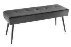 Design Sitzbank BOUTIQUE 100cm dunkelgrau Samt schwarze Metallbeine