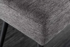 Design Sitzbank BOUTIQUE 100cm grau Strukturstoff schwarze Metallbeine