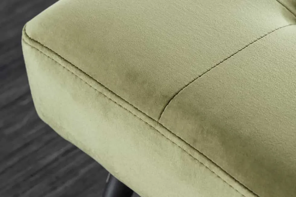 Design Sitzbank BOUTIQUE 100cm grün Samt schwarze Metallbeine