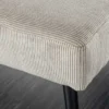 Design Sitzbank BOUTIQUE 100cm hellgrau Cord schwarze Metallbeine