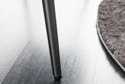 Design Sitzbank BOUTIQUE 100cm hellgrau Cord schwarze Metallbeine