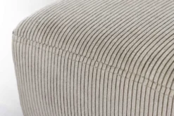 Design Sitzbank BOUTIQUE 100cm hellgrau Cord schwarze Metallbeine