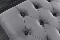 Design Sitzbank CASTLE DELUXE 165cm grau Samt silber Edelstahl gepolstert