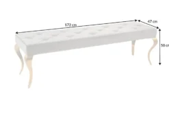 Design Sitzbank MODERN BAROCK 175cm grau Samt gold Edelstahl