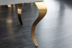 Design Sitzbank MODERN BAROCK 175cm grau Samt gold Edelstahl