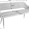 Design Sitzbank PARIS 160cm grau Samt Rückenlehne goldene Fußkappen Retro