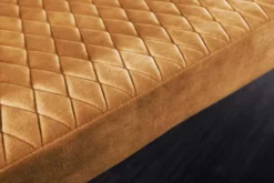 Design Sitzbank PARIS 160cm senfgelb Samt Retro Rückenlehne