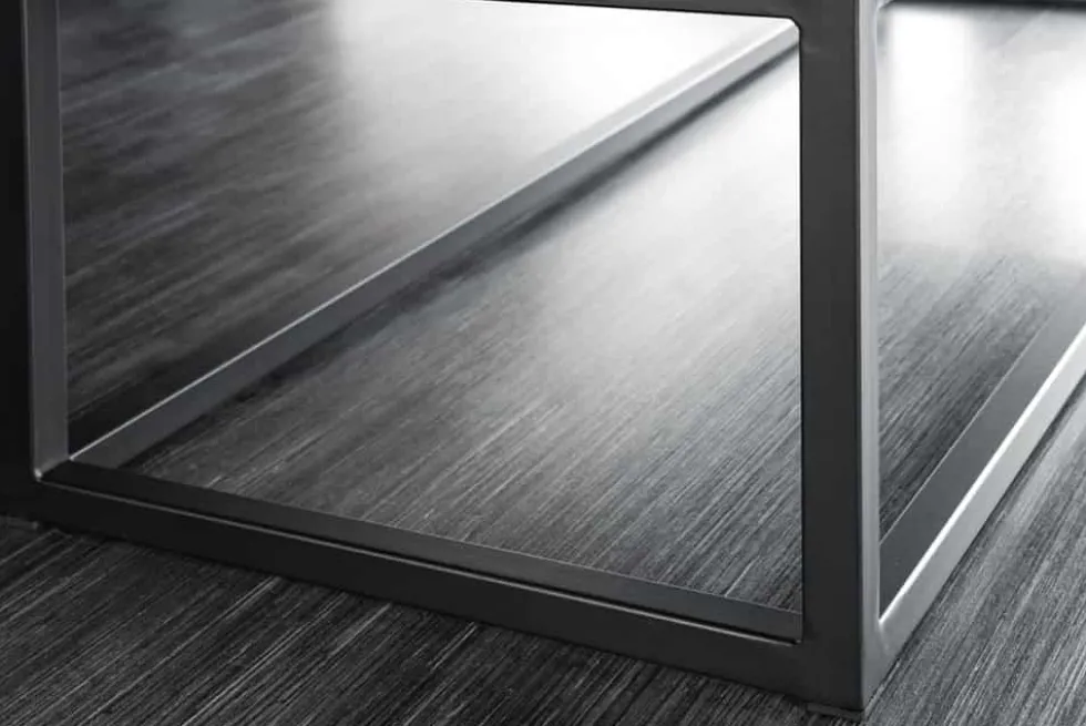 Design Sitzbank PETIT BEAUTÉ 110cm antik braun Microfaser schwarzes Metallgestell