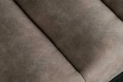 Design Sitzbank PETIT BEAUTÉ 110cm vintage taupe Microfaser schwarzes Metallgestell