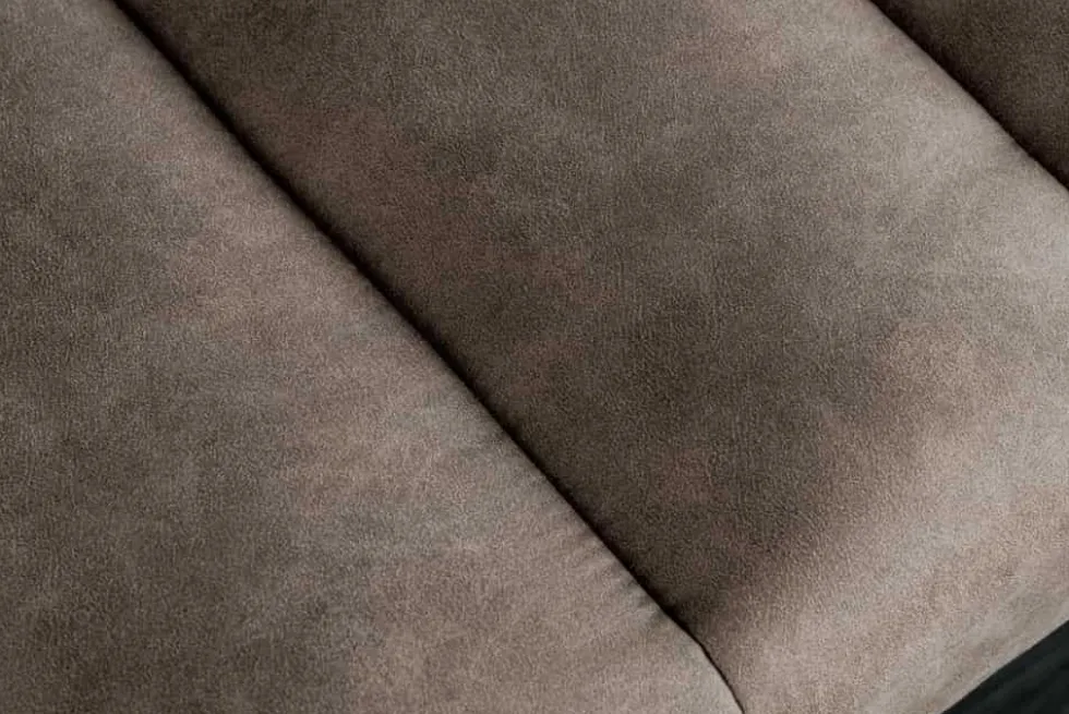 Design Sitzbank PETIT BEAUTÉ 110cm vintage taupe Microfaser schwarzes Metallgestell