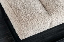 Design Sitzbank PETIT BEAUTÉ 110cm champagner greige Bouclé schwarzes Metallgestell