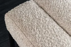 Design Sitzbank PETIT BEAUTÉ 110cm champagner greige Bouclé schwarzes Metallgestell