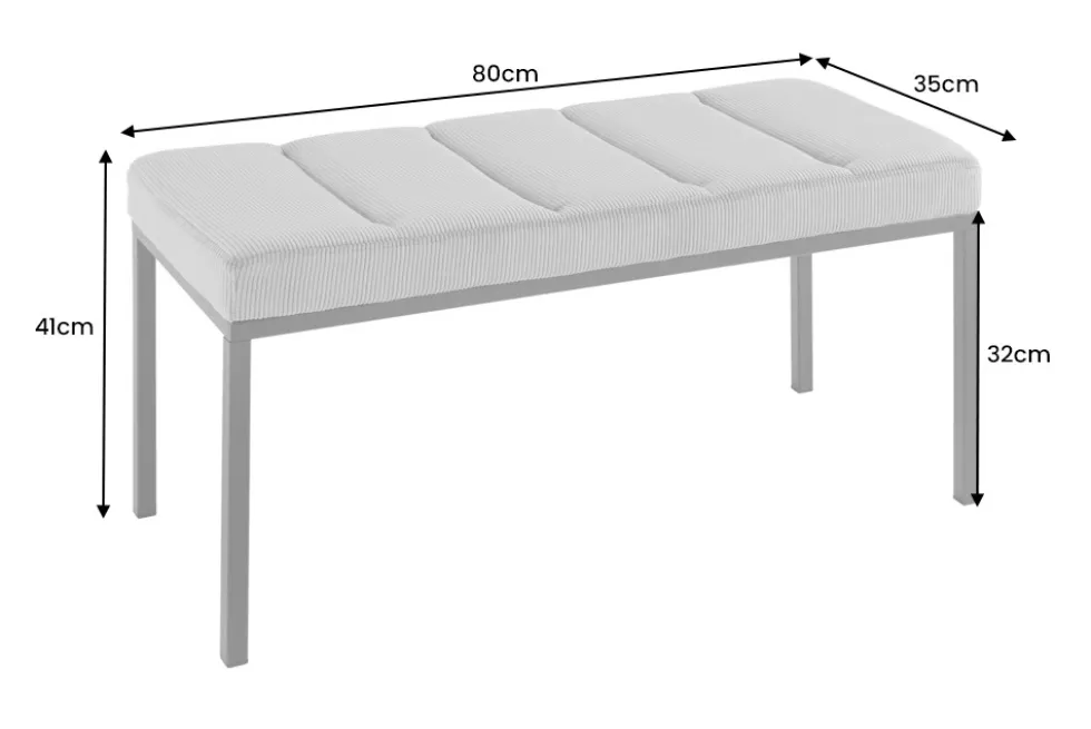 Design Sitzbank PETIT BEAUTÉ 80cm senfgelb Cord schwarzes Gestell