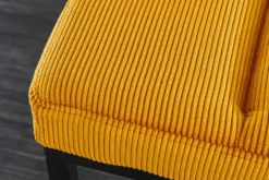 Design Sitzbank PETIT BEAUTÉ 80cm senfgelb Cord schwarzes Gestell