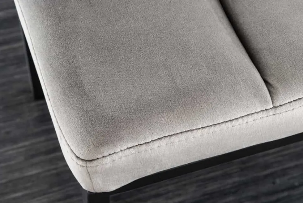 Design Sitzbank PETIT BEAUTÉ 80cm grau Samt schwarzes Gestell