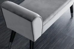 Design Sitzbank SCARLETT 90cm grau silber Samt