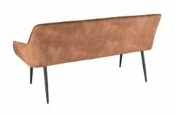 Design Sitzbank TURIN 160cm braun schwarz Metallbeine mit Armlehne
