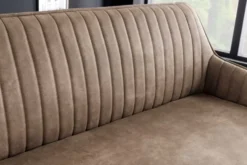 Design Sitzbank TURIN 160cm taupe schwarz Metallbeine mit Armlehne