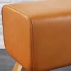 Design Sitzbank TURNBOCK 100cm cognac Echtleder Mangoholz Retro Sitzhocker