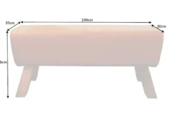 Design Sitzbank TURNBOCK 100cm cognac Echtleder Mangoholz Retro Sitzhocker