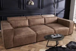 Design 3-Sitzer Sofa BOSSA NOVA 260cm antik taupe Microfaser Couch Wohnzimmer