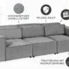 Design 3-Sitzer Sofa BOSSA NOVA 260cm grau Chenille XXL-Couch