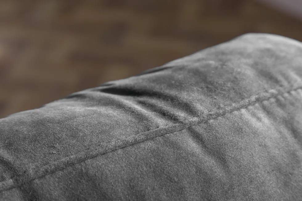 Design 3-Sitzer Sofa COZY VELVET 220cm grau Samt Federkern Lounge