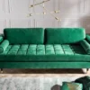 Design 3-Sitzer Sofa COZY VELVET 220cm smaragdgrün Samt Federkern Lounge