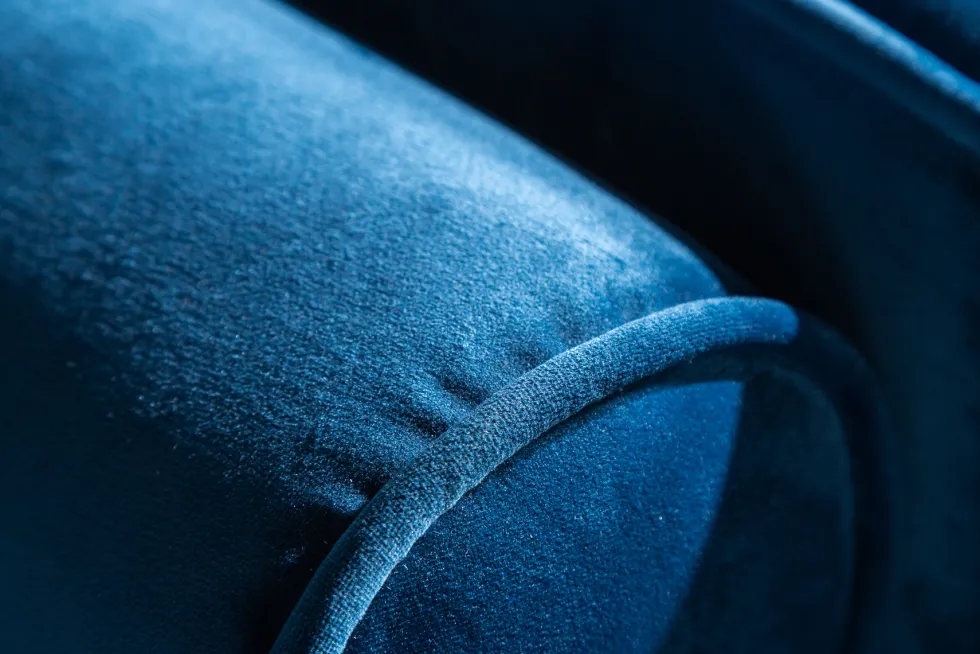 Design 3-Sitzer Sofa COZY VELVET 220cm petrol blau Samt Federkern Lounge
