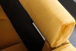Design 3-Sitzer Sofa COZY VELVET 220cm senfgelb Samt Federkern