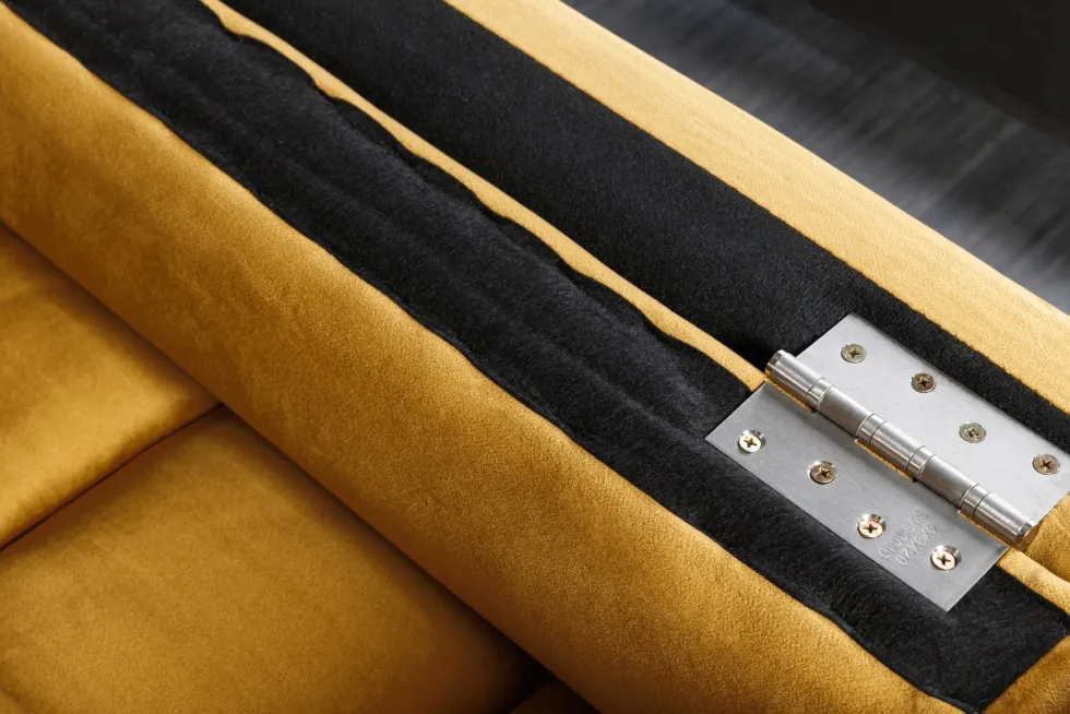 Design 3-Sitzer Sofa COZY VELVET 220cm senfgelb Samt Federkern