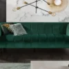 Design 3-Sitzer Sofa NOBLESSE 225cm smaragdgrün Samt Federkern goldene Metallfüße