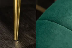 Design 3-Sitzer Sofa NOBLESSE 225cm smaragdgrün Samt Federkern goldene Metallfüße