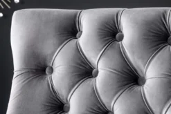 Design Sofabank CASTLE DELUXE 165cm grau Samt Löwenkopf Chesterfield Barock