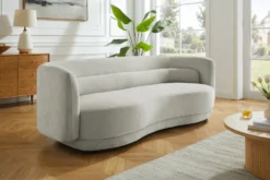 Design Sofa GATSBY 230cm greige Chenille Federkern 3-Sitzer Couch Rundum-Bezug