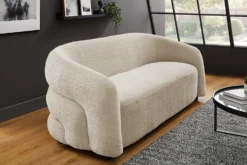 Design Sofa VOGUE 200cm beige Chenille Cremona 3-Sitzer Couch mit Nosagfederung