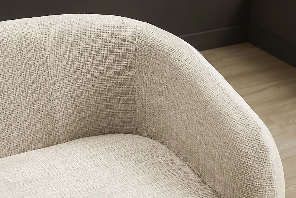 Design Sofa VOGUE 200cm beige Chenille Cremona 3-Sitzer Couch mit Nosagfederung