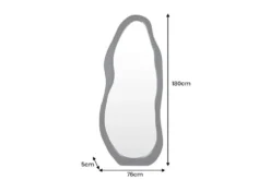 Design Spiegel ORGANIC 180cm schwarz Standspiegel Wandspiegel abgerundeter Rahmen