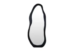 Design Spiegel ORGANIC 180cm schwarz Standspiegel Wandspiegel abgerundeter Rahmen