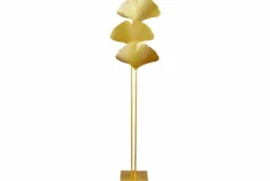 Design Stehlampe GINKGO 160cm gold Metall