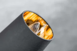 Design Stehlampe LEVELS 176cm mit 5 Leinenschirmen schwarz gold Stehleuchte