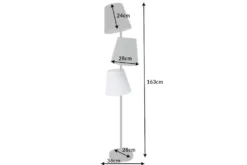 Design Stehlampe LEVELS 163cm schwarz grau mit 3 Leinenschirmen