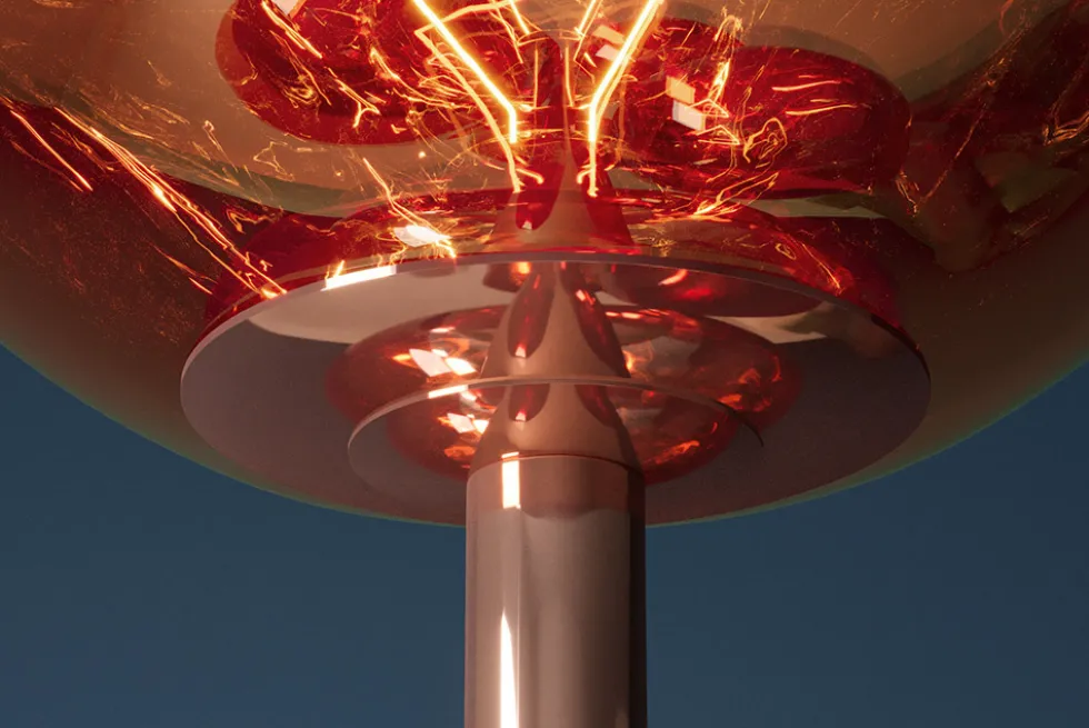 Design Stehlampe LIQUID DIAMOND 170cm kupfer Glas Stahl sieben Schirme Kugelleuchte